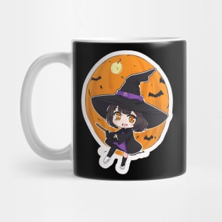 Witchcraft Chibi anime Character Design :Halloween concept Mug